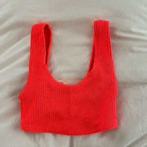 neon crinkle bikini top